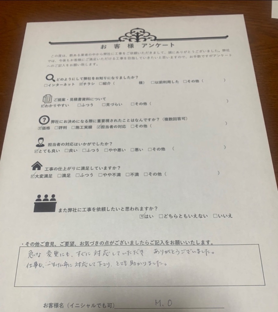 M.D様のアンケート